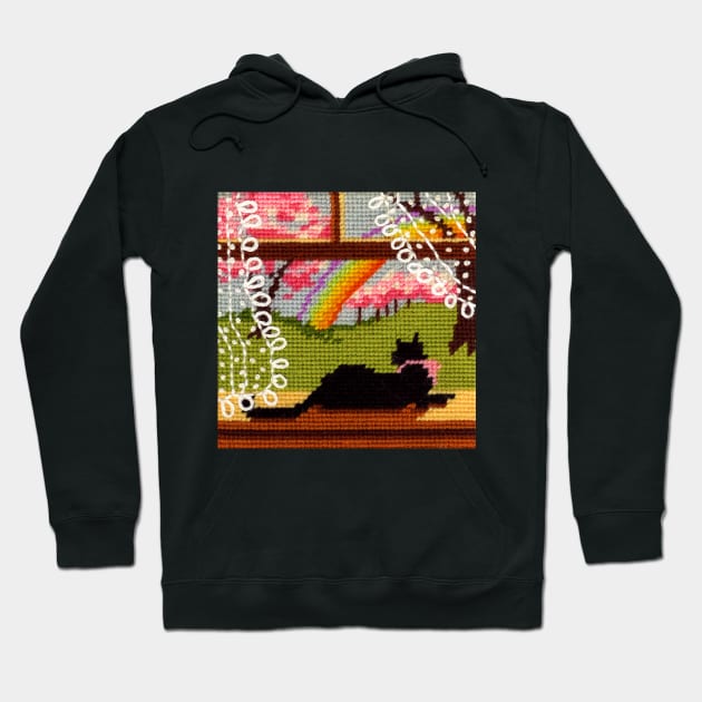 Four Seasons Window  Kitty Hoodie by RaisedbyHamsters